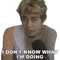 a man is holding a microphone and says " i don 't know what i 'm doing "