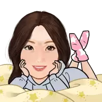 a cartoon of a woman laying on a bed