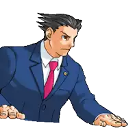 a cartoon drawing of a man in a suit and tie with his hands outstretched