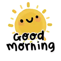 a sun with a face and the words good morning