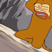 a cartoon drawing of a monkey covering his eyes