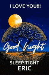 a picture of a tree with the words `` i love you !!! good night sleep tight eric ''
