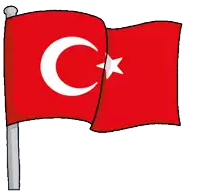 a red flag with a crescent moon and a star on it