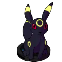 a cartoon drawing of a black rabbit with yellow ears sitting on a vacuum cleaner