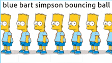 a row of bart simpson standing next to each other