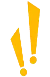 two yellow exclamation points on a white background