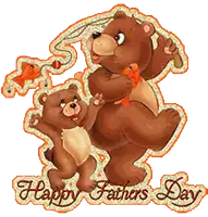 a happy father 's day sticker with two bears
