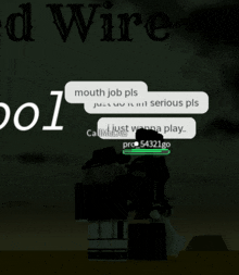 a screenshot of a video game with the words mouth job pls on it
