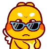 a cartoon character wearing sunglasses is holding a banana and making a funny face .