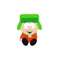 a cartoon character from south park with a green hat