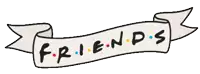 a drawing of a ribbon with the words friends on it