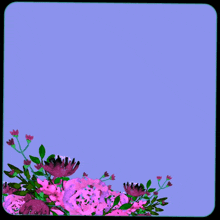 a purple background with purple flowers and arabic writing on it