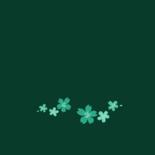 a green background with flowers and arabic writing on it
