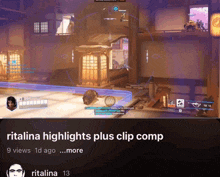 a screenshot of a video game with the words ritalina highlights plus clip comp