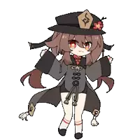 a pixel art drawing of a girl wearing a hat and holding a sword .