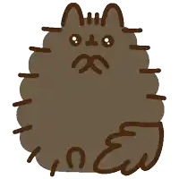 a drawing of a cat with a sad face