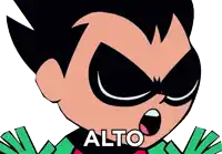 a close up of a cartoon character with the word alto above him