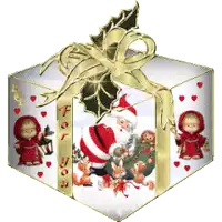 a christmas gift box with santa claus on it and the words " for you " on the bottom