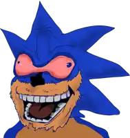 a drawing of sonic the hedgehog with a beard