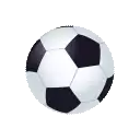 a black and white soccer ball is sitting on a white surface .