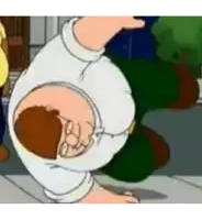 a cartoon character from family guy is doing a handstand .