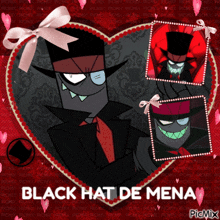 a picture of a cartoon character with the words black hat de mena