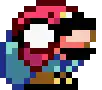 a pixel art drawing of a person 's face