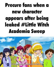 precure fans when a new character appears after being leaked #little witch academia sweep ..