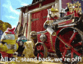 a poster for the treacherous troops shows a red fire truck