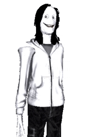 a woman in a white hoodie and black pants is waving