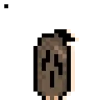 a pixel art drawing of a skull with the number 24 written on it
