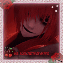 a picture of scarletella de astrid with red hair and roses