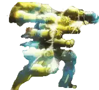 a painting of a man with a rocket launcher on his back