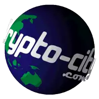 a globe with the word crypto-city written on it