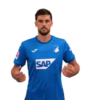 a man in a blue shirt that says sap on it