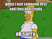 homer simpson says when i text someone first and they don t reply ok sorry