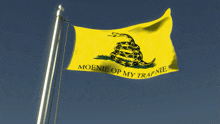 a yellow flag that says moenie op my trap nie on it