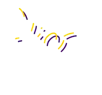 purple and yellow lines on a white background with the letters e and f