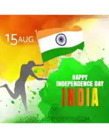 a happy independence day india poster with a woman holding an indian flag