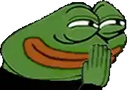 a frog is covering its mouth with its hand .