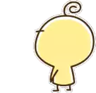 a cartoon drawing of a person 's head with a knife sticking out of it .