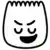 a black and white drawing of a marshmallow with a smiley face on it .
