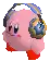 kirby is wearing headphones and holding a globe in his hand .