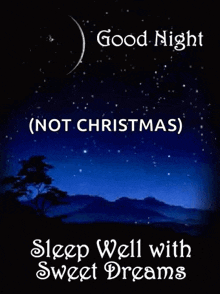 a good night greeting card with a full moon and the words `` sleep well with sweet dreams ''