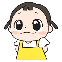 a cartoon girl in a yellow shirt is holding a gift box