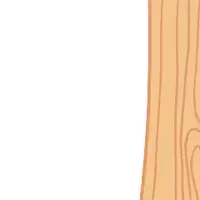 a cartoon bear is peeking over a wooden wall .