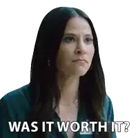 a sticker of a woman with the words was it worth it