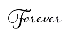 a white background with the word forever written in cursive