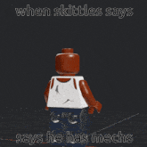 a lego basketball player with the words " when skittles says says he has mechs "