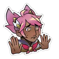 a cartoon drawing of a girl with pink hair